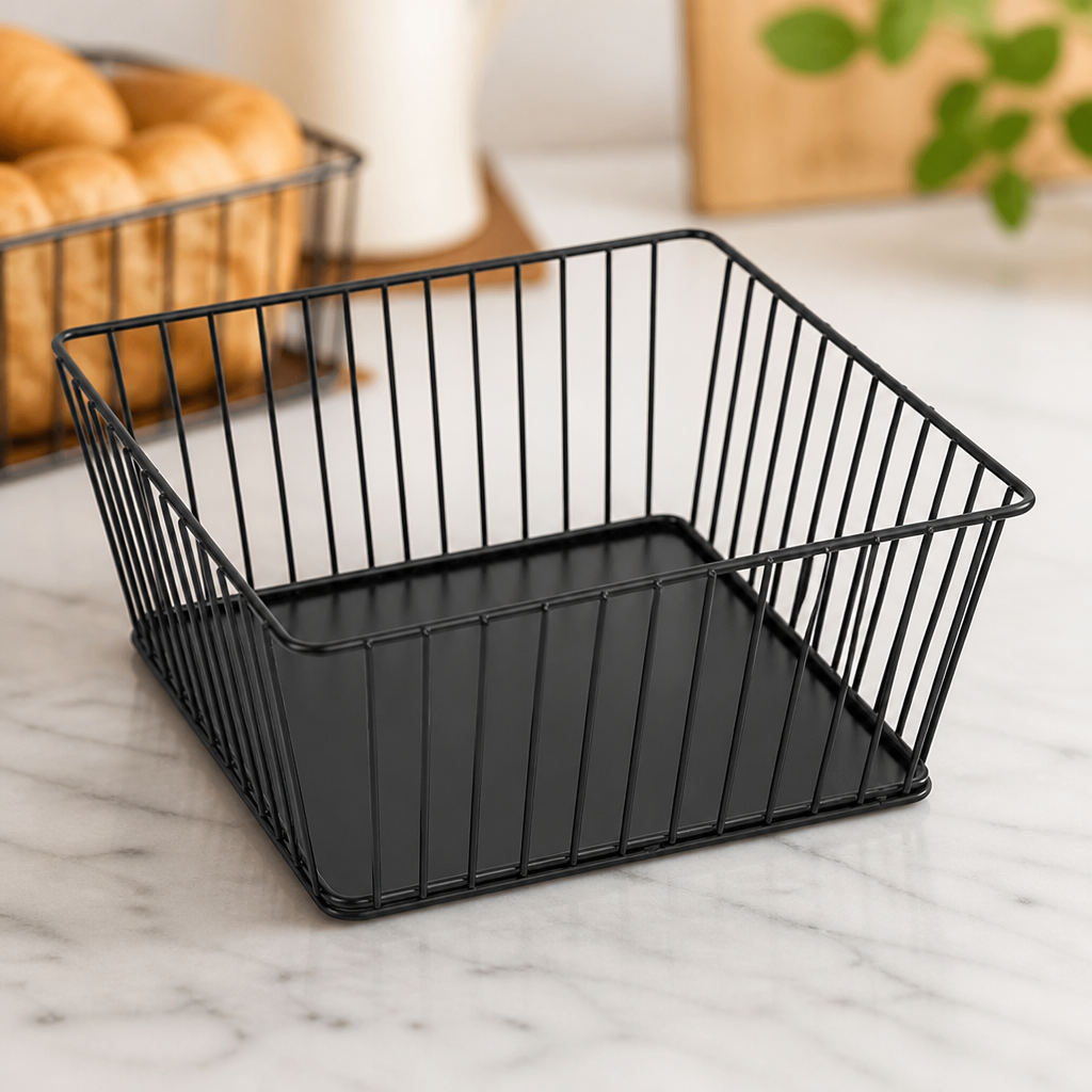 Commercial Wire Food Display Tray Square 230x230x100mm