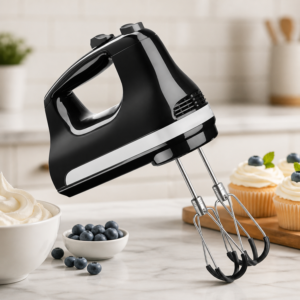 Compact 6 Speed Hand Mixer with Flex Edge Beaters 60W