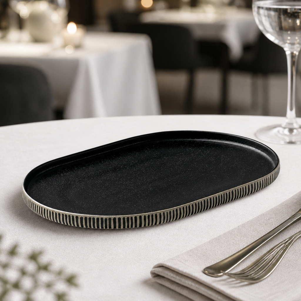 Commercial Stoneware Oval Plates 300x200mm - 6 Pack
