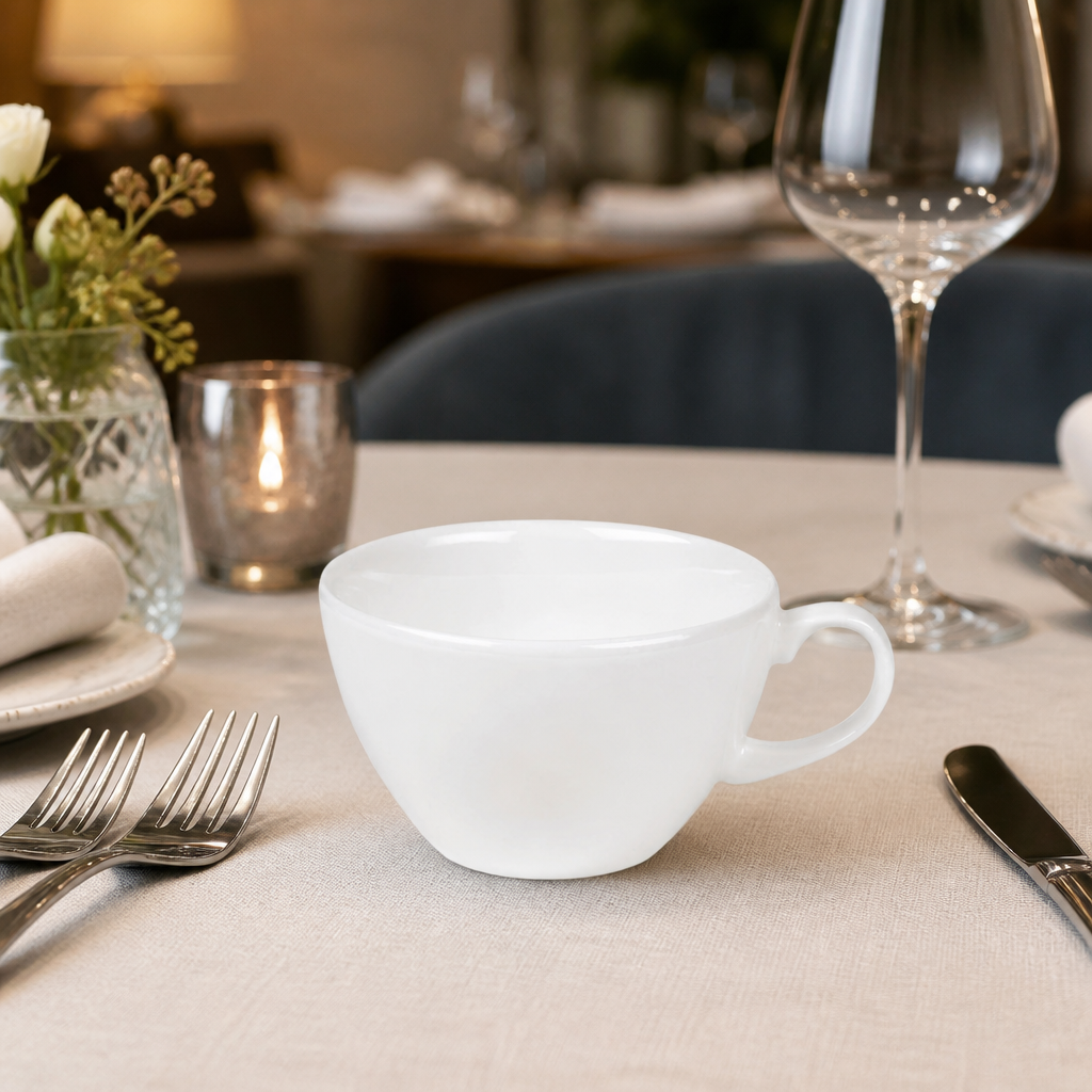 Commercial Tea Cups 220ml 8oz Porcelain 24 Pack