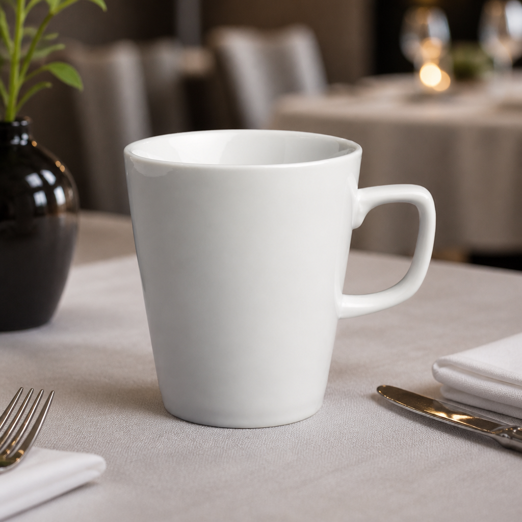 Commercial Latte Mugs 397ml Pack of 12 Porcelain Crockery