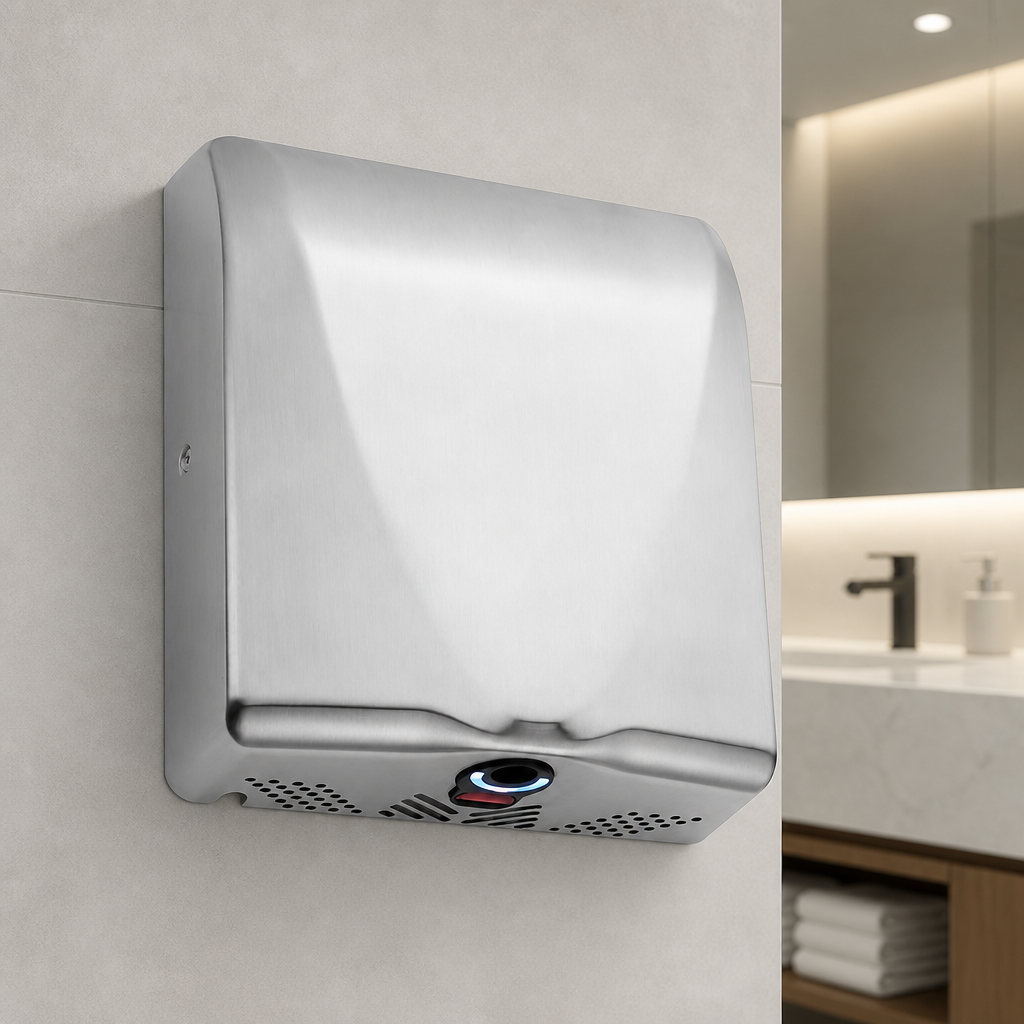 Commercial HEPA Hand Dryer 1kW Stainless Steel Slim Design