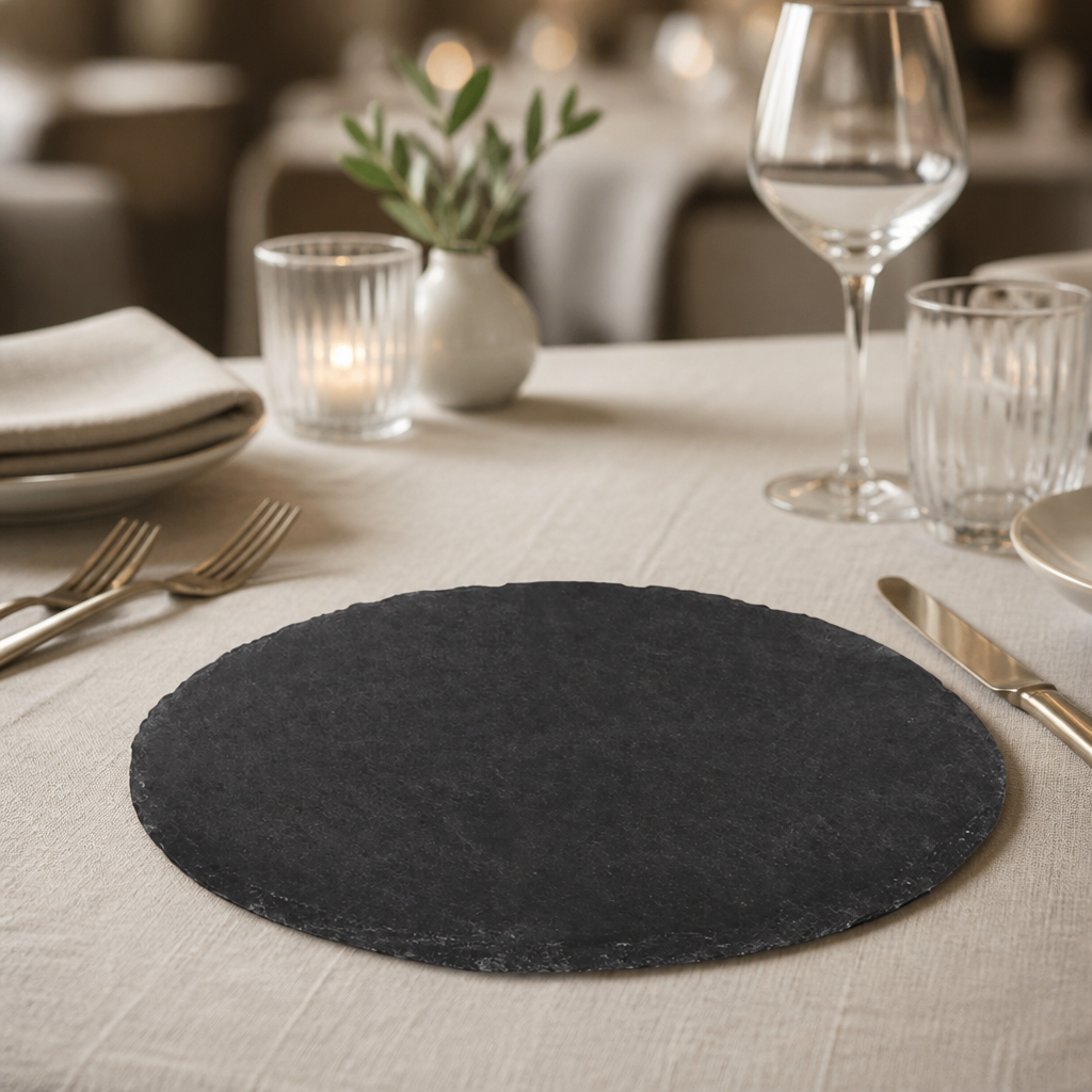 330mm Round Slate Pizza Board for food presentation