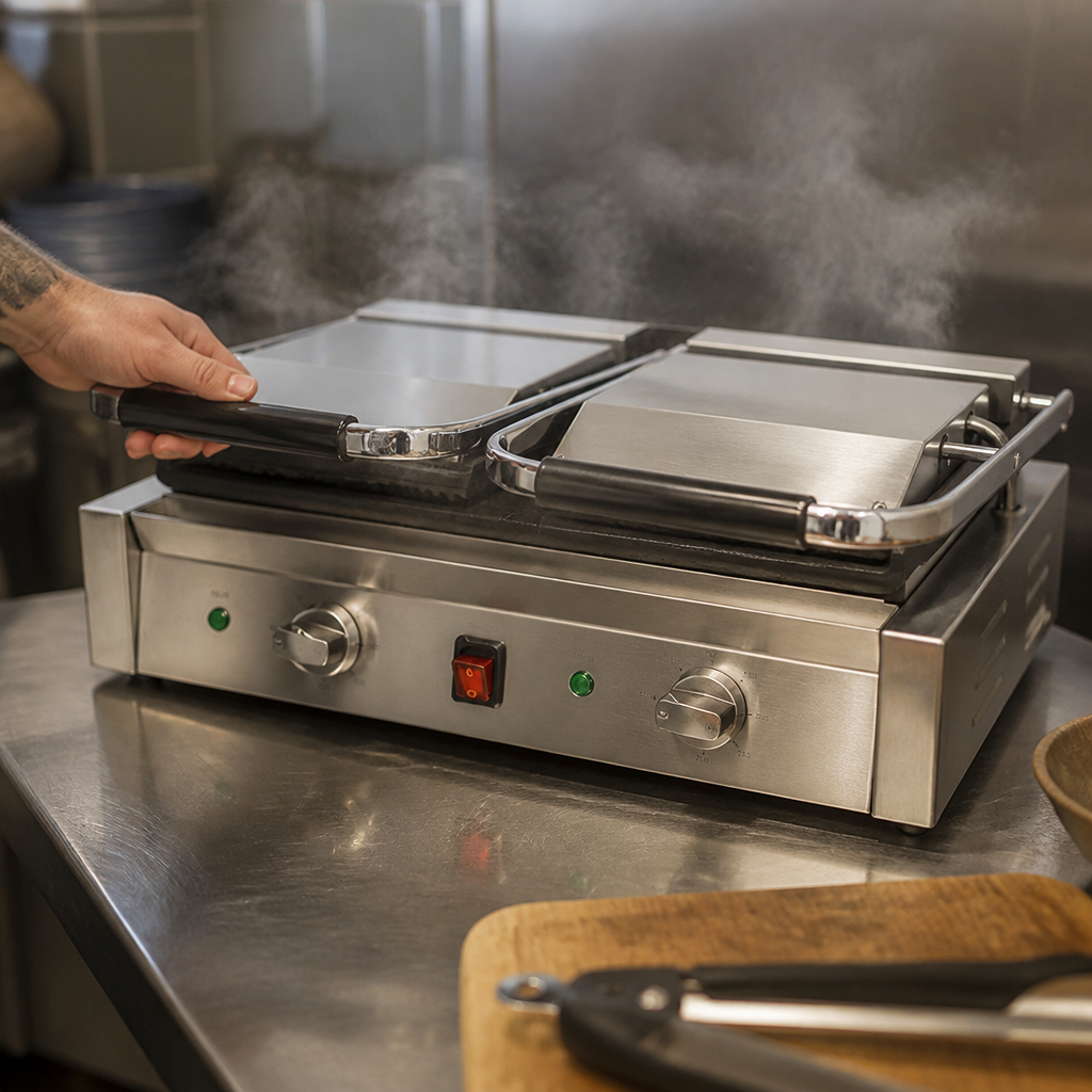 Commercial Double Contact Grill with 210x226mm cooking area