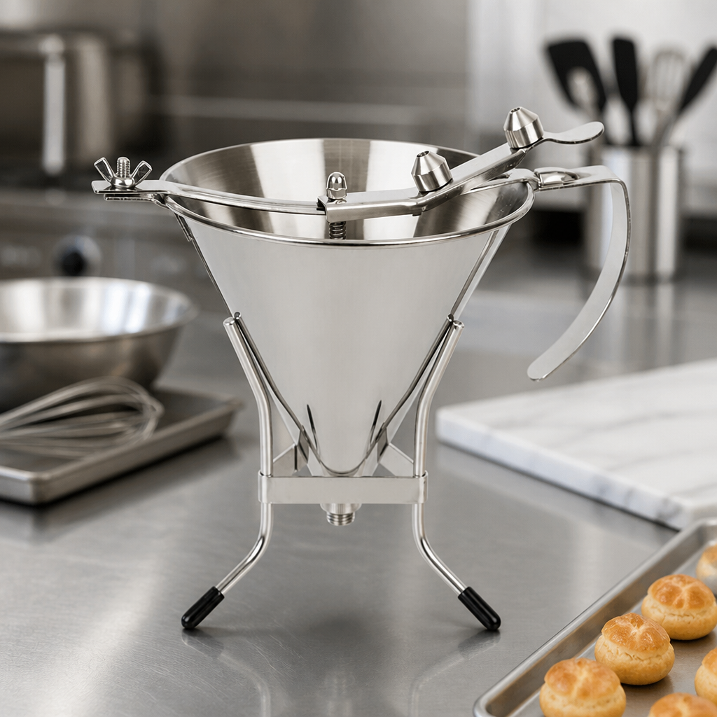 Commercial Piston Funnel 1.5L with Non-Slip Stand and Nozzles