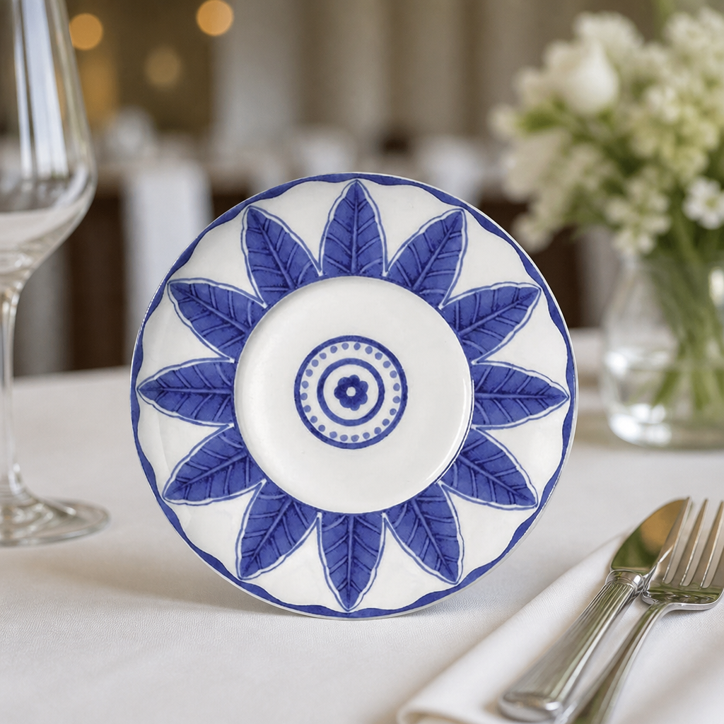 Commercial Bone China Saucers 160mm Blue 12 Pack