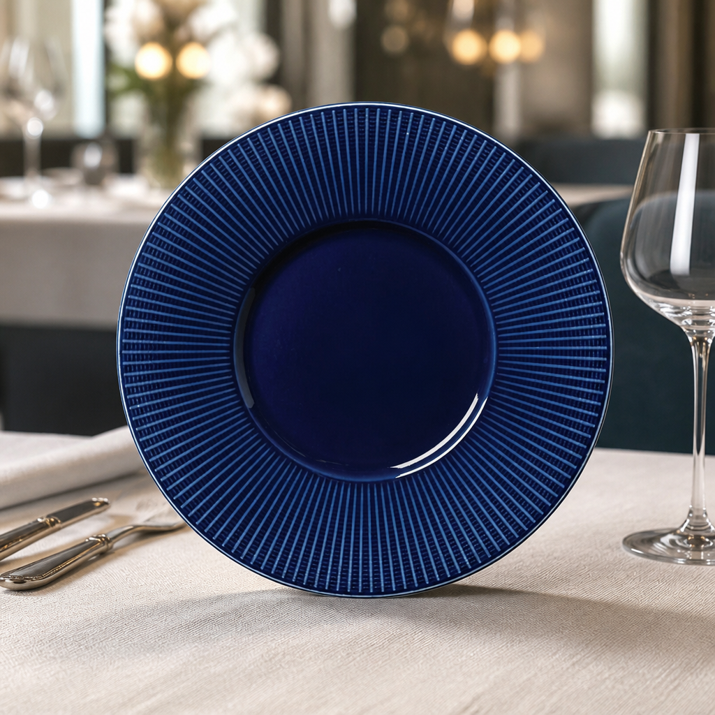 Commercial Gourmet Plates Medium Well Blue 285mm 6 Pack