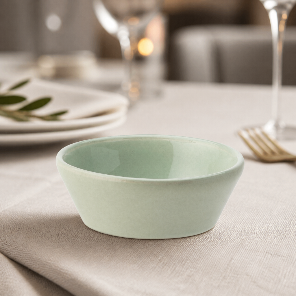 95mm Mint Ceramic Dipping Pots 12 Pack for catering