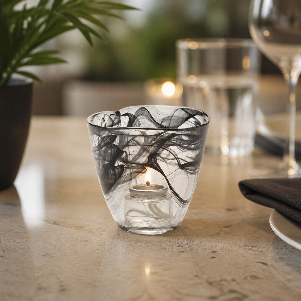 Wysp Black Glasses Votive 95x 89mm (6 Pack)