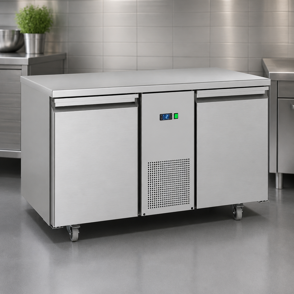 Commercial 2 Door Counter Fridge 204Ltr Efficient