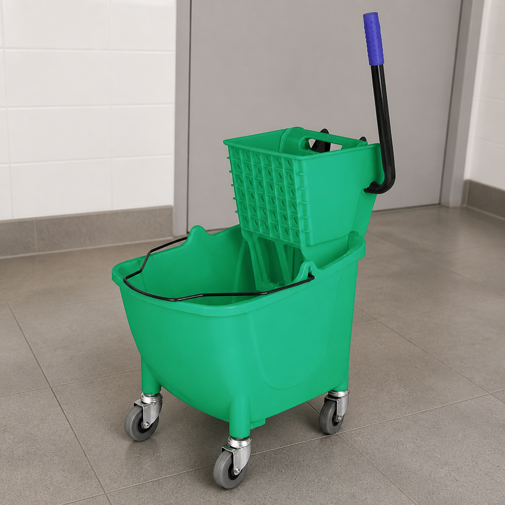 25L Commercial Mop Bucket with Foot Pedal Release in Green