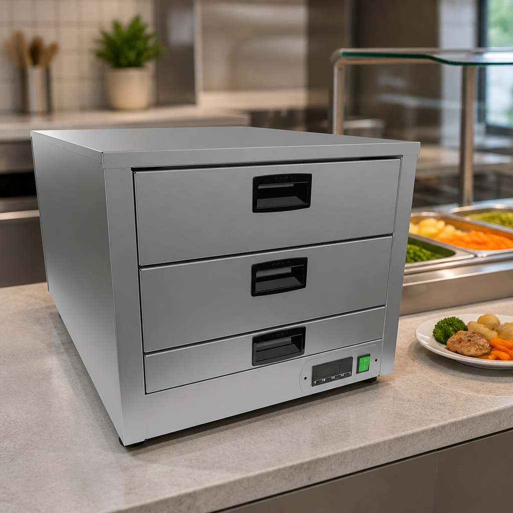 Commercial Food Warming Drawers 2 x 1/1 GN Capacity