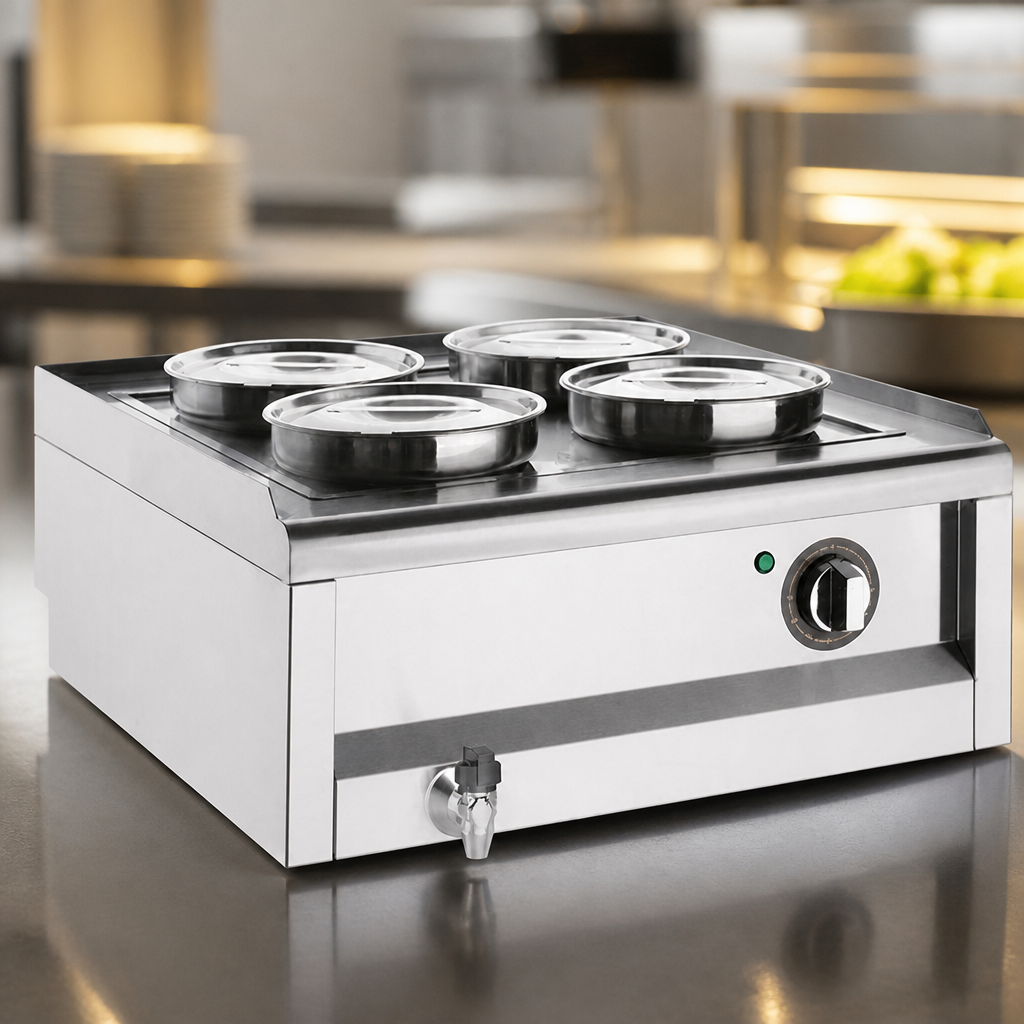 Commercial 4 Pot Bain Marie 600 Series Countertop Unit