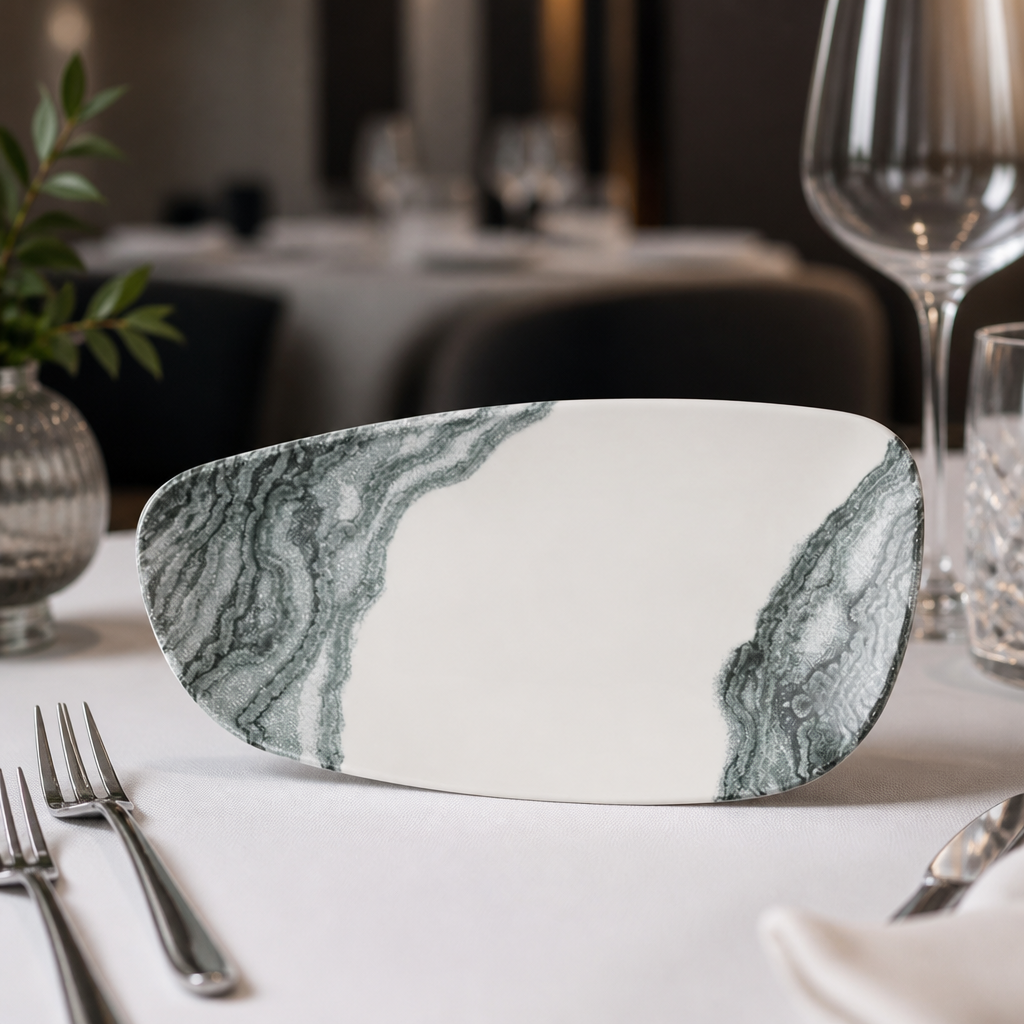 Commercial Black Chefs Plates 300 x 178mm - 12 Pack