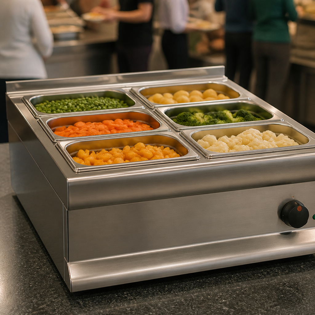 Commercial Bain Marie 6x GN 1/4 Pans countertop heated unit