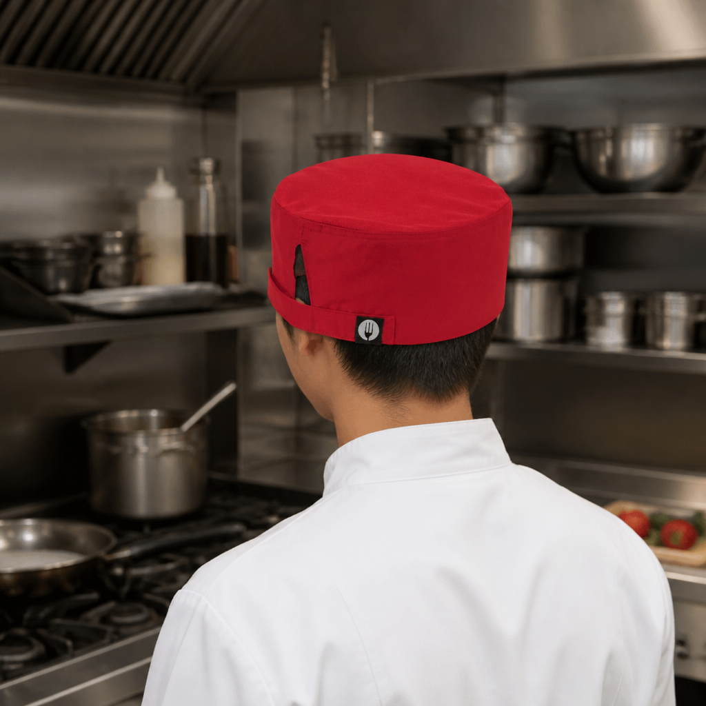 Lightweight Red Cool Vent Beanie for Commercial Kitchen Use
