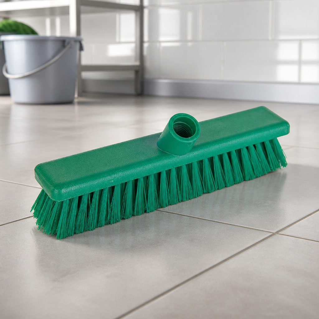 Commercial Soft Hygiene Broom 12" Colour-Coded For Hygiene