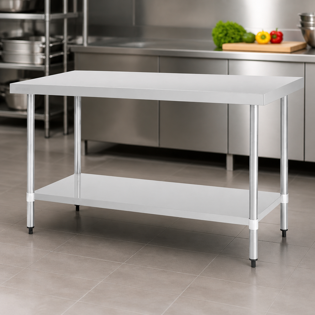 Commercial Stainless Steel Prep Table 1500mm Durable Design