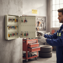 Premium Heavy Duty Key Cabinet with Lock for 100 Keys, Complete with Labels and Wall Fixings