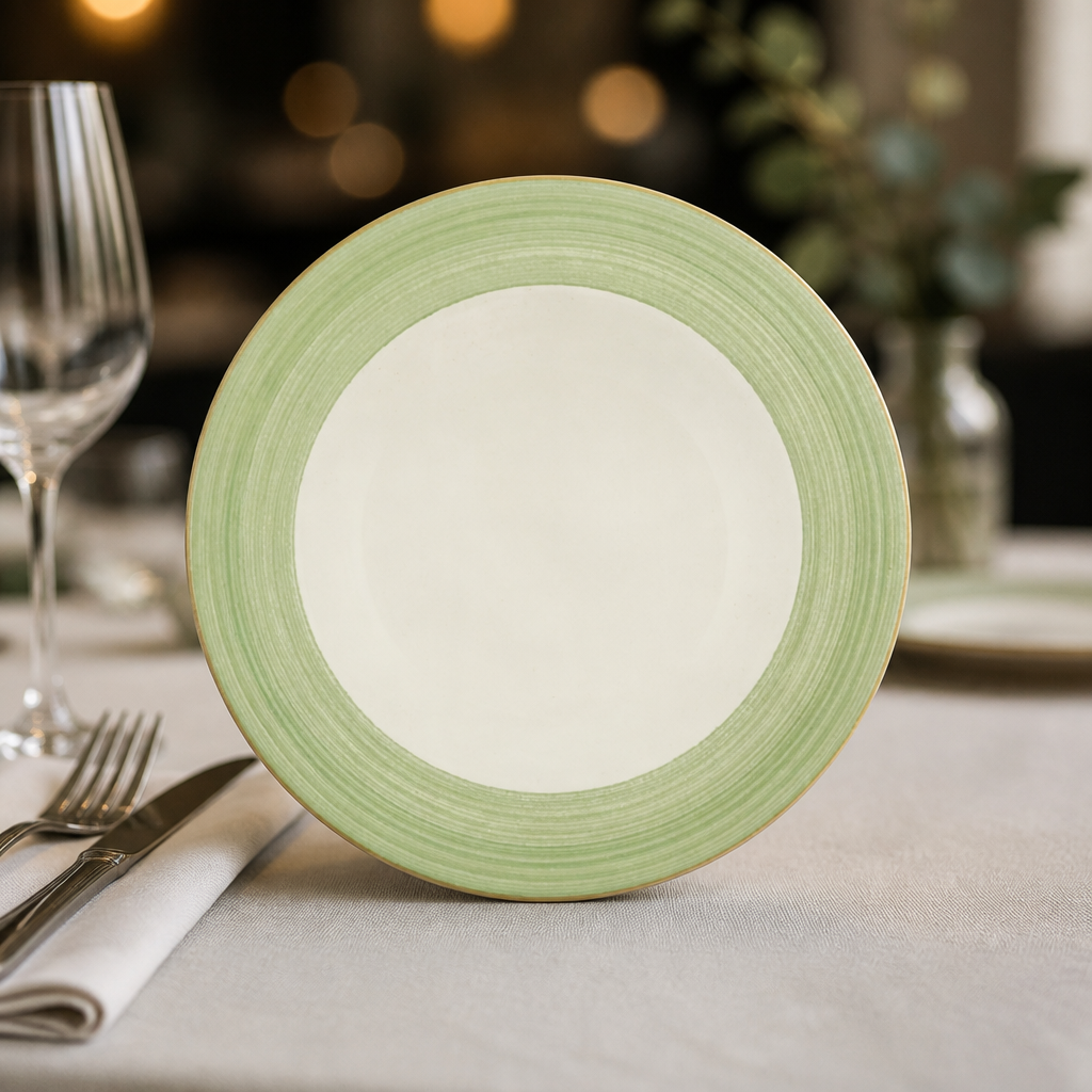 Commercial Green Slimline Plates 230mm 24 Pack Porcelain