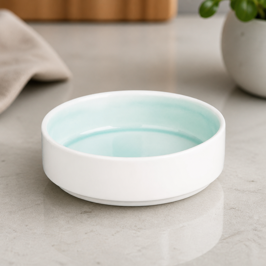 Commercial Fondant Stacking Bowls Mint 152mm 6 Pack