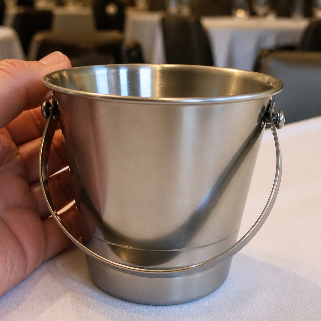 500ml stainless steel mini chip bucket with handle
