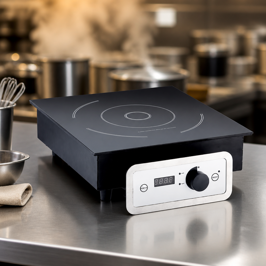 Commercial Induction Range Cooker 343mm Black Stainless Steel