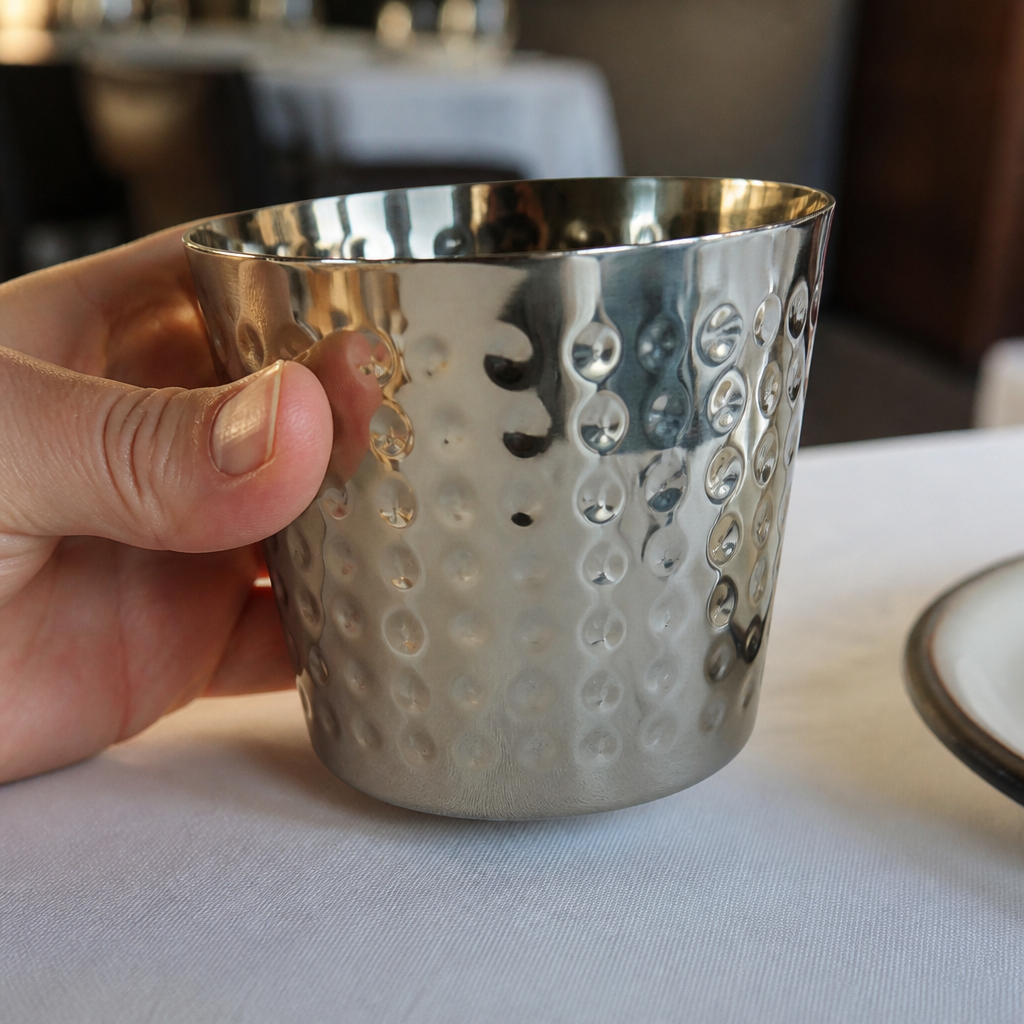 Commercial Stainless Steel Chip Cup 400ml Portion Control Holder