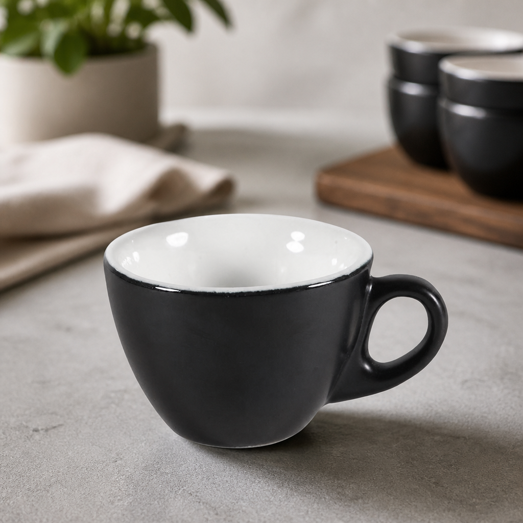 Commercial Ash Espresso Cups 3oz 85ml Dishwasher Safe 6 Pack