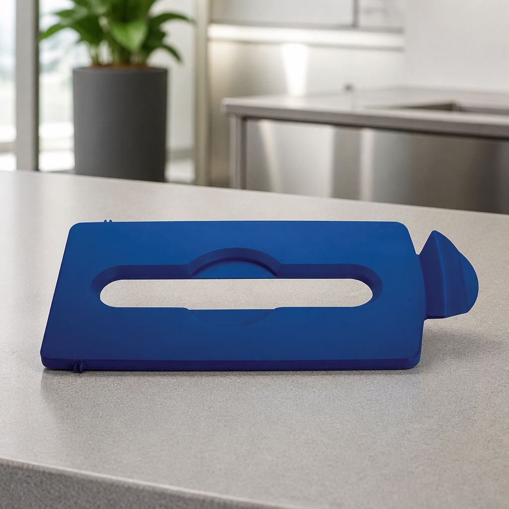 Commercial Recycling Station Paper Slot Lid Blue