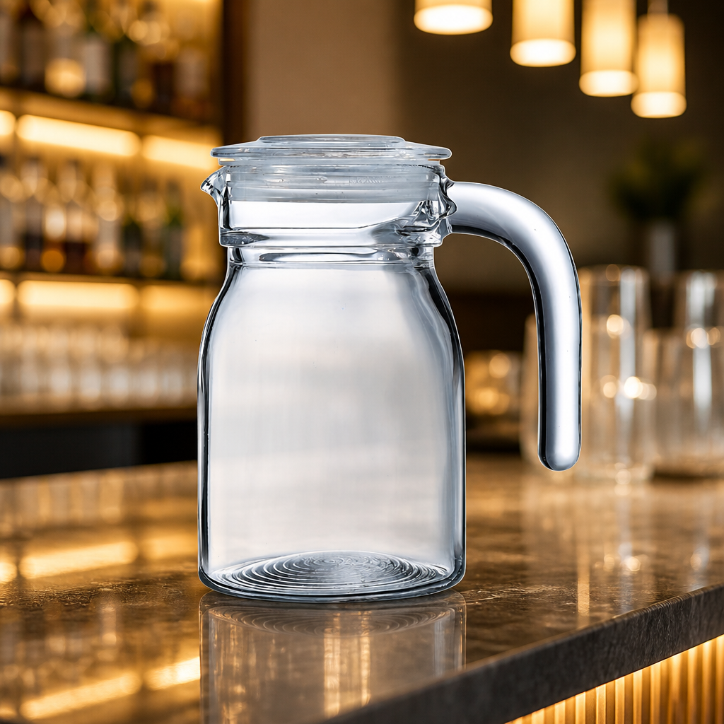 500ml Commercial Glass Jugs with Lids for Serving Beverages