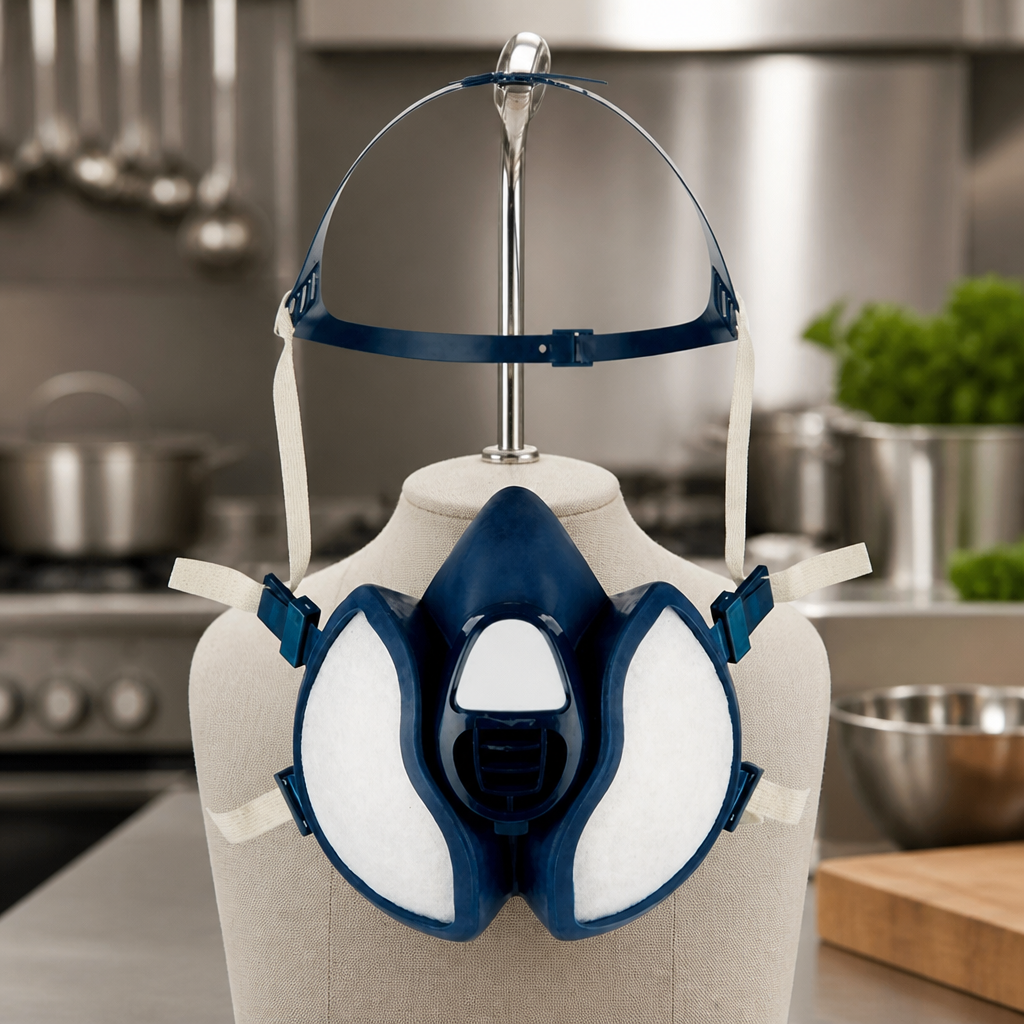 Reusable Half Mask Respirator for Commercial Kitchen Safety