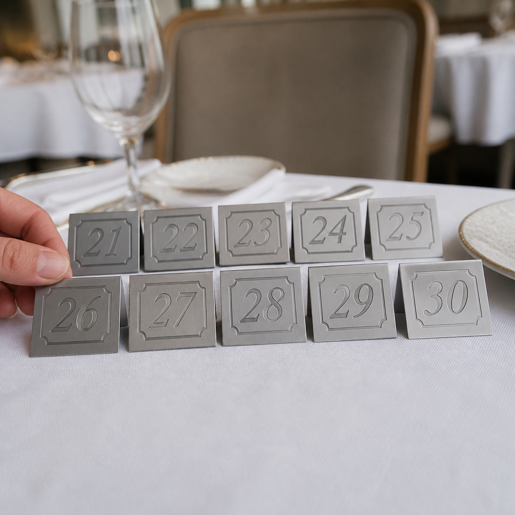 Stainless Steel Table Numbers 21-30 for restaurants and events