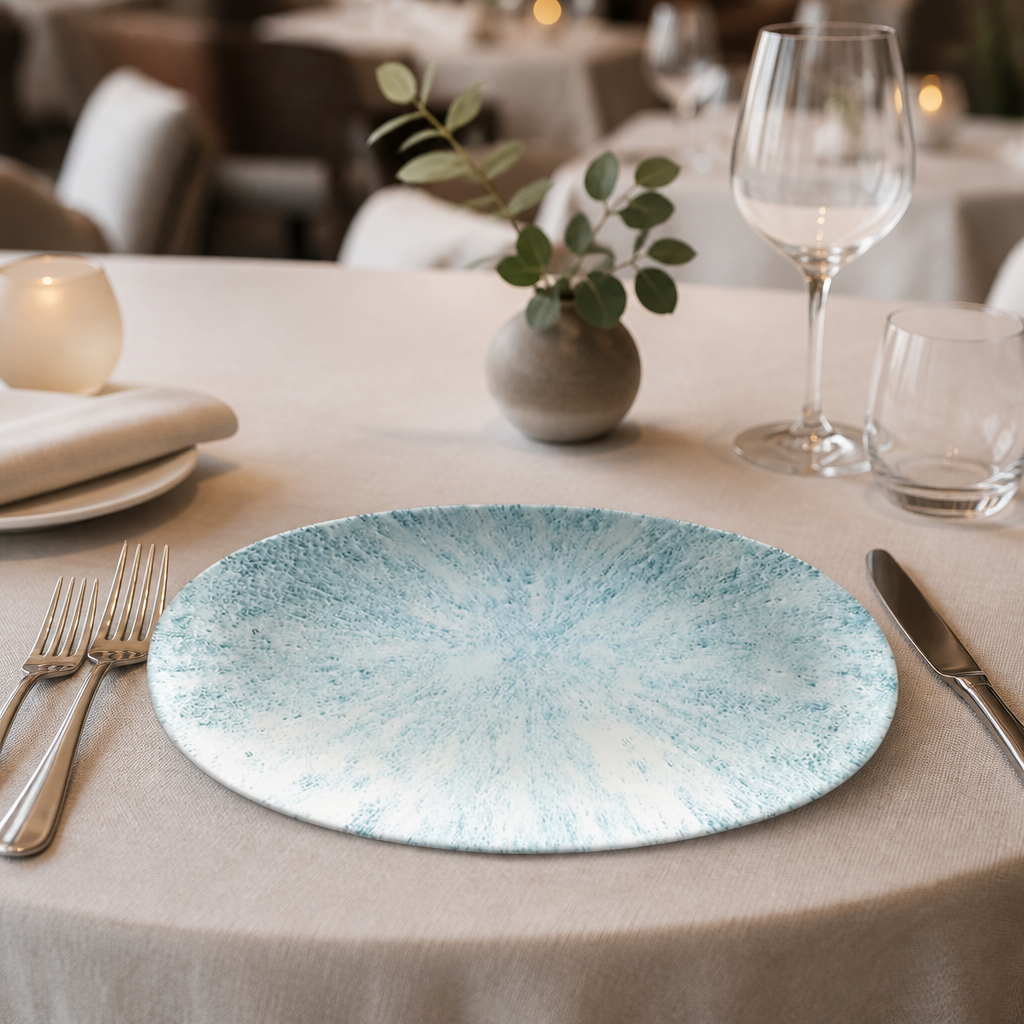 Commercial Chefs Plates 299 x 150mm Aquamarine 12 Pack