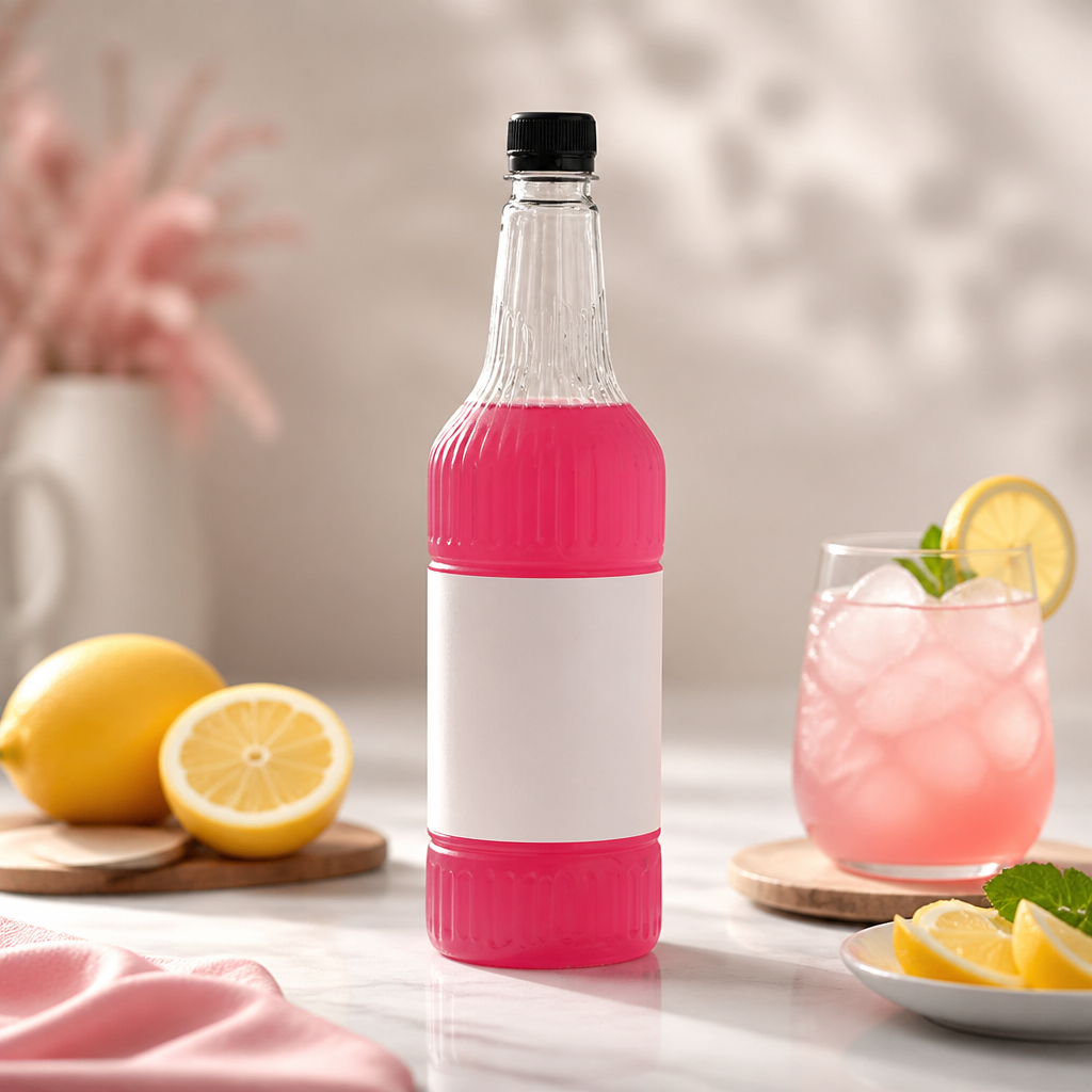 Commercial Pink Lemonade Syrup 1L vegan beverage mix