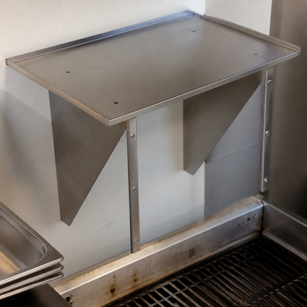 Commercial wall shelf for Salamander Grill with 1kg capacity