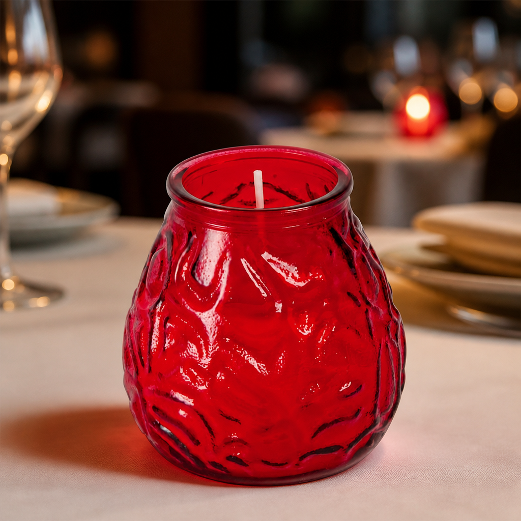 Commercial Table Candles 12 Pack with Glass Jars