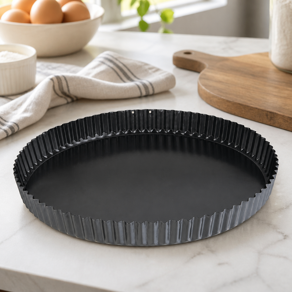 Commercial Non-Stick Quiche Tin 300mm With Removable Base
