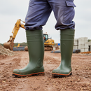 Premium Heavy Duty Full Safety Wellington Boots - Green, Sizes 6-12 for Maximum Protection and Comfort