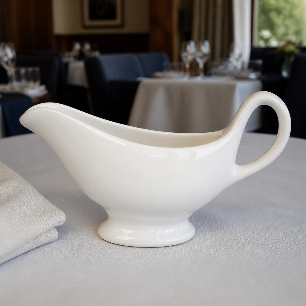 Set of 6 porcelain gravy boats 180ml for serving