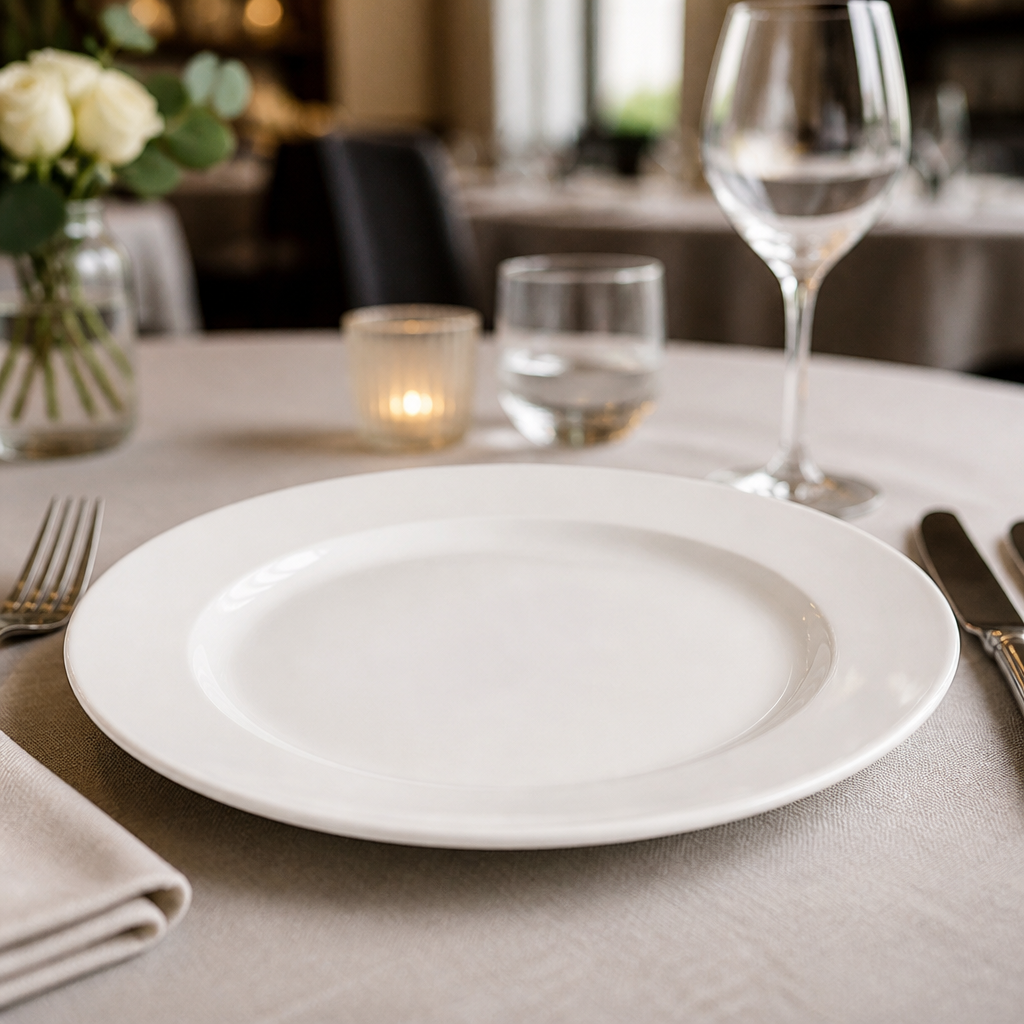 Commercial Pure Wide Rim Plates 250mm - 24 Pack