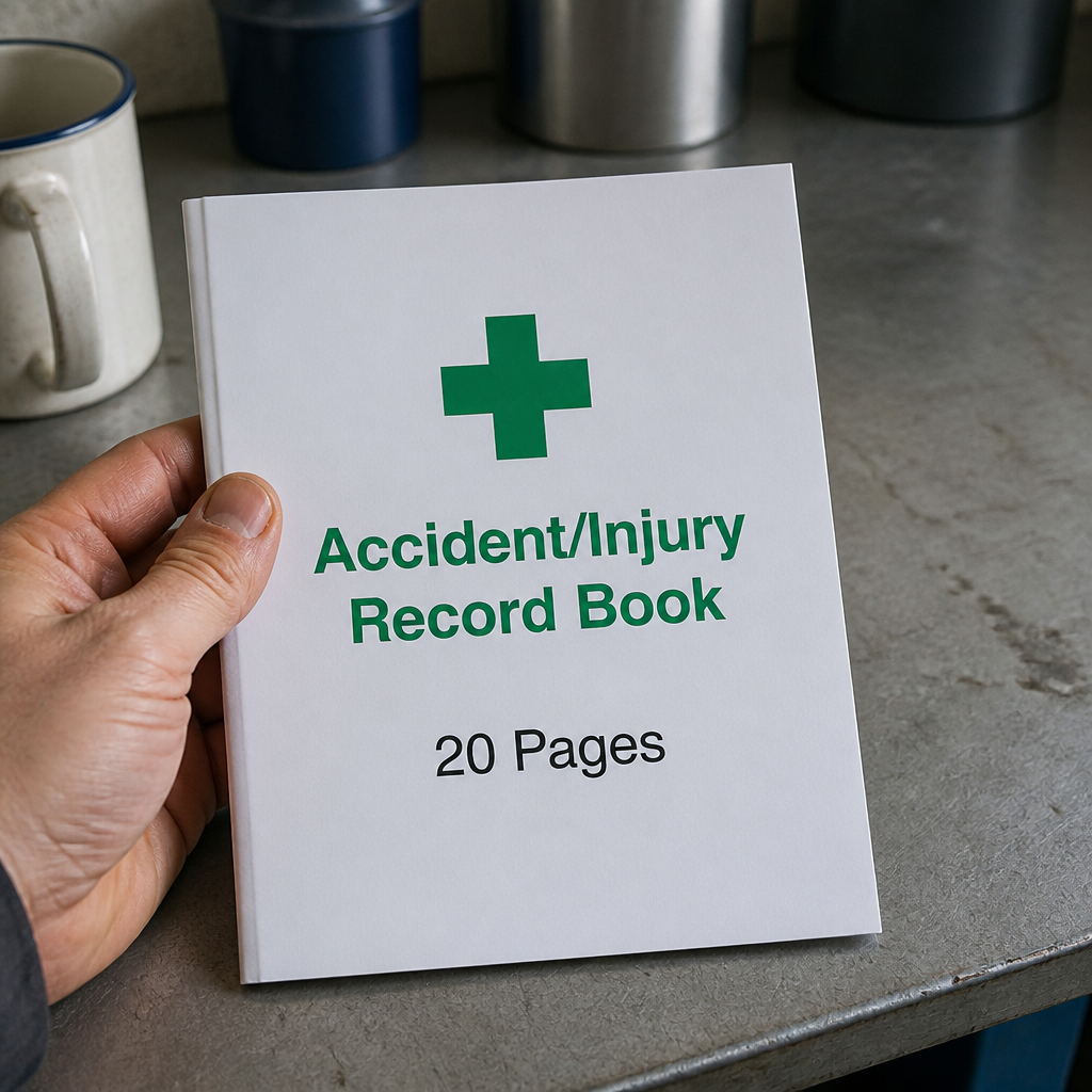 Commercial Accident Record Book for workplace safety, 20 pages