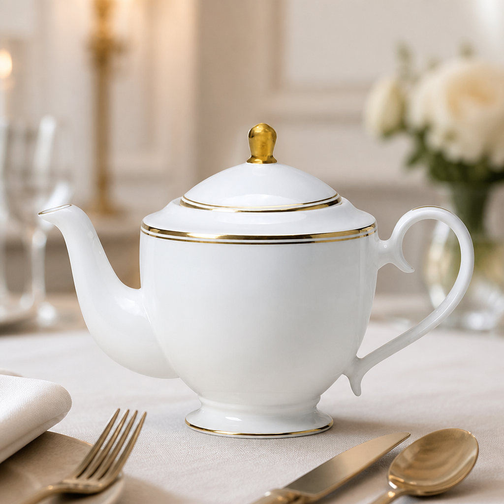 Commercial Burnished Gold Teapot 800ml - 6 Pack