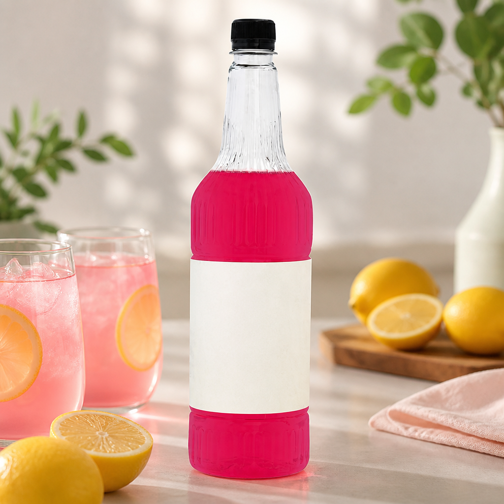 Commercial Pink Lemonade Syrup 1L Vegan Friendly Beverage Mix