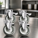 Commercial Banqueting Trolley Castors Set of 4 Metal Polyurethane
