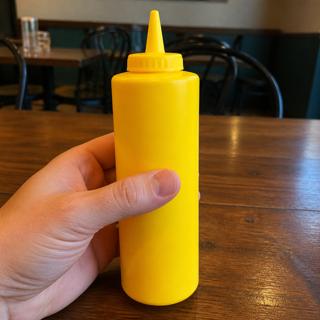 8oz heavy use squeeze sauce bottle in yellow