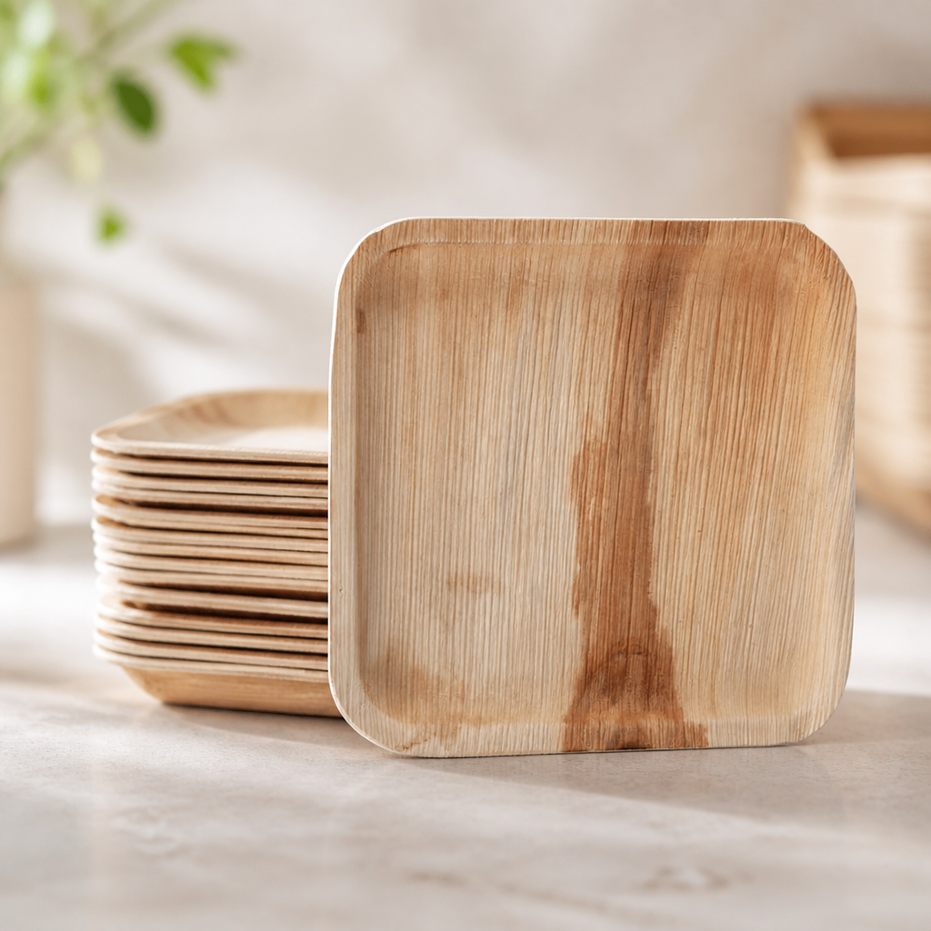 Commercial Compostable Palm Leaf Plates 250mm 100 Pack