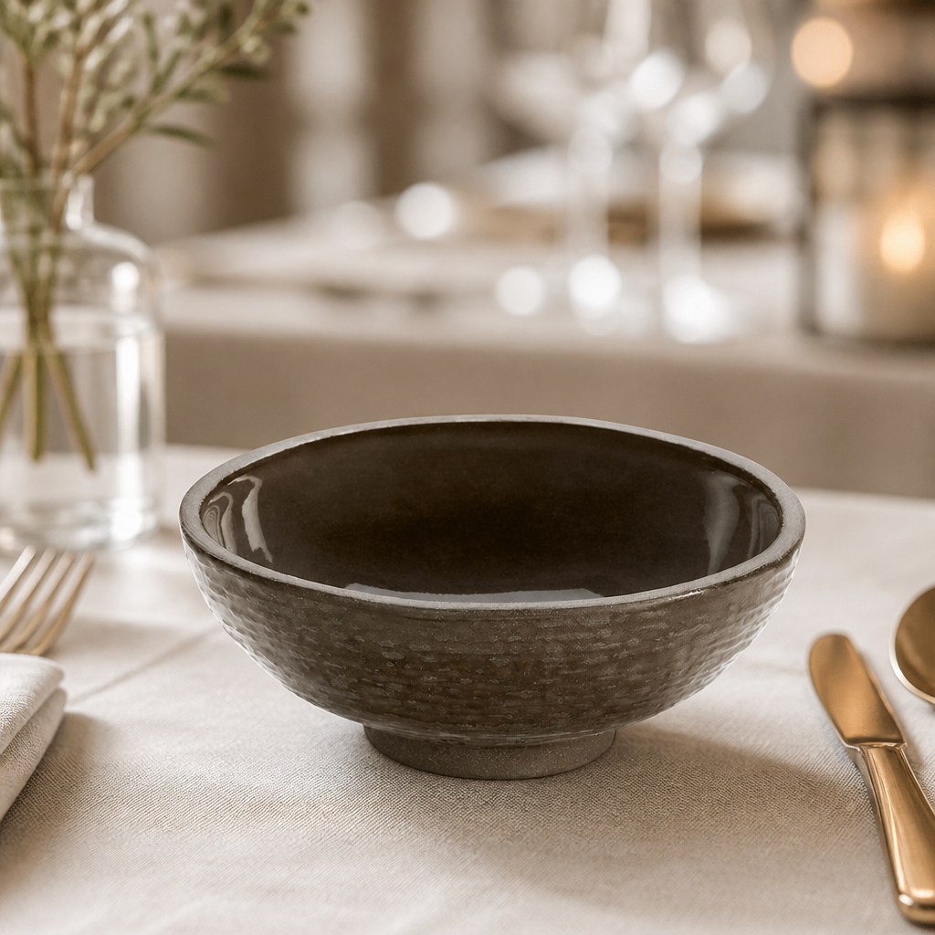 Commercial Stoneware Bowls 90mm - 12 Pack Brown