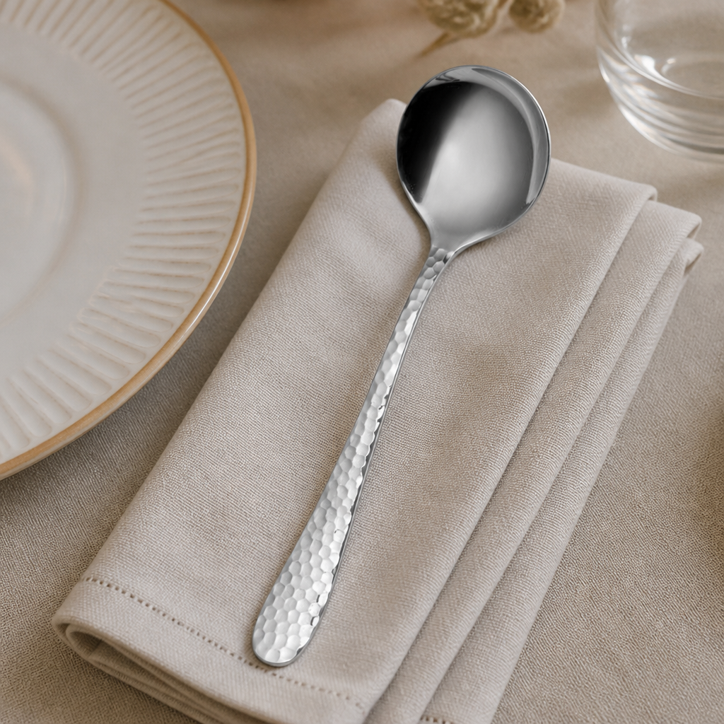 Commercial stainless steel soup spoons 12 pack