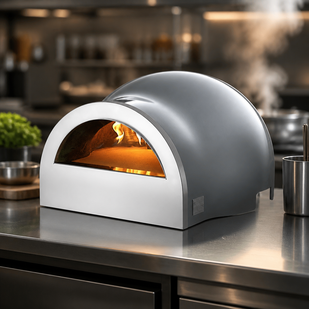 Commercial Single Deck Wood Fired Pizza Oven with 320x380 cooking area